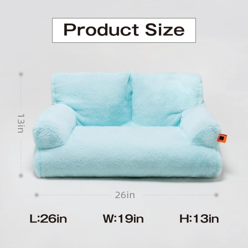 Pet Couch Bed, Washable Cat Beds for Medium Small Dogs & Cats up to 25 lbs, Durable Dog Beds with Non-Slip Bottom, Fluffy Cat - Image 13