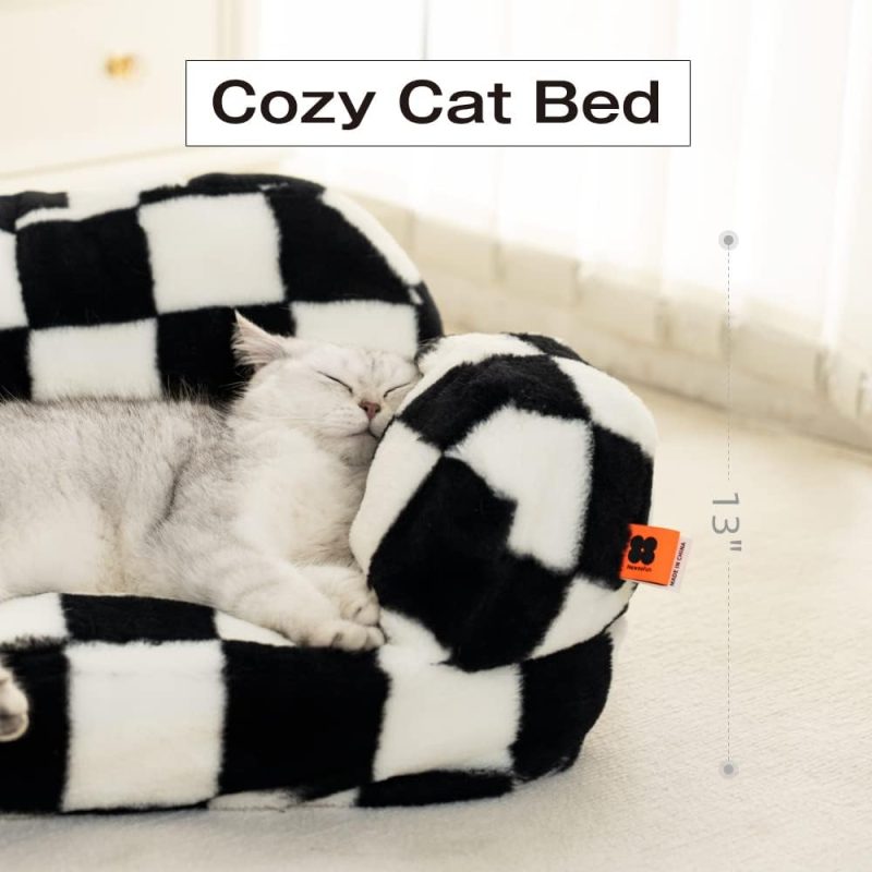 Pet Couch Bed, Washable Cat Beds for Medium Small Dogs & Cats up to 25 lbs, Durable Dog Beds with Non-Slip Bottom, Fluffy Cat - Image 36