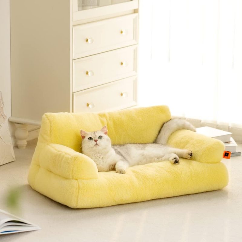 Pet Couch Bed, Washable Cat Beds for Medium Small Dogs & Cats up to 25 lbs, Durable Dog Beds with Non-Slip Bottom, Fluffy Cat - Image 27