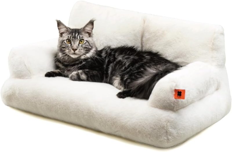 Pet Couch Bed, Washable Cat Beds for Medium Small Dogs & Cats up to 25 lbs, Durable Dog Beds with Non-Slip Bottom, Fluffy Cat - Image 20