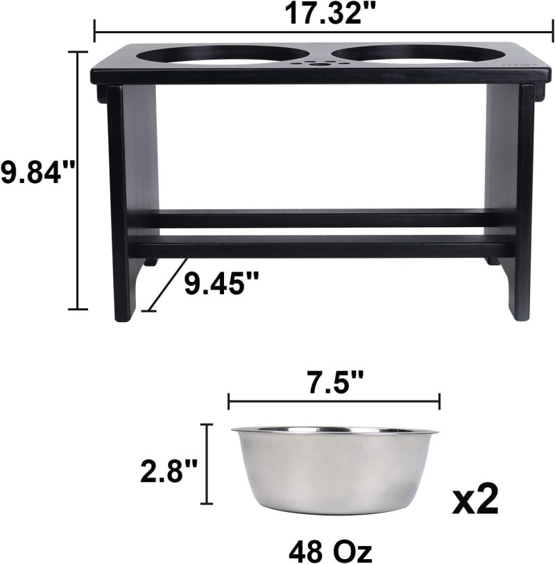 HTB Elevated Dog Bowls,Raised Dog Bowl Stand with 2 Stainless Steel Bowls,Elevated Raised Dog Bowls for Large Medium Small Sized - Image 81