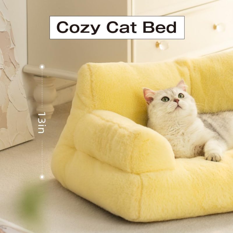 Pet Couch Bed, Washable Cat Beds for Medium Small Dogs & Cats up to 25 lbs, Durable Dog Beds with Non-Slip Bottom, Fluffy Cat - Image 29