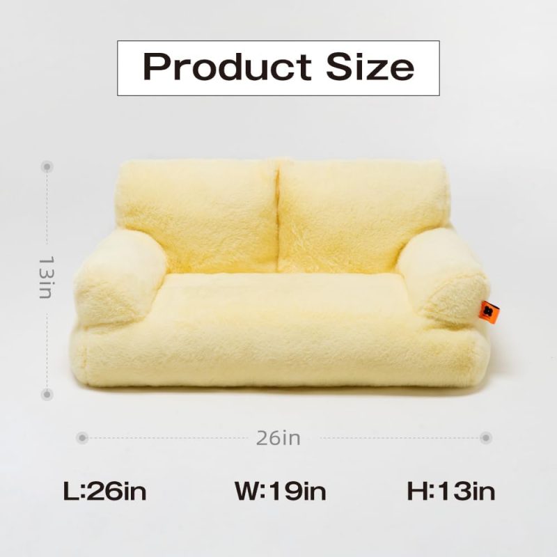 Pet Couch Bed, Washable Cat Beds for Medium Small Dogs & Cats up to 25 lbs, Durable Dog Beds with Non-Slip Bottom, Fluffy Cat - Image 30