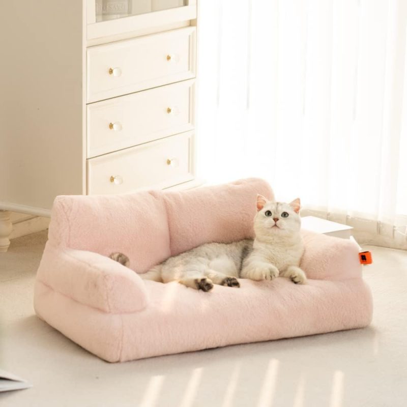 Pet Couch Bed, Washable Cat Beds for Medium Small Dogs & Cats up to 25 lbs, Durable Dog Beds with Non-Slip Bottom, Fluffy Cat - Image 16