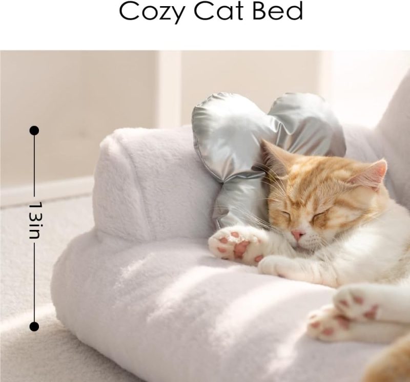 Pet Couch Bed, Washable Cat Beds for Medium Small Dogs & Cats up to 25 lbs, Durable Dog Beds with Non-Slip Bottom, Fluffy Cat - Image 25