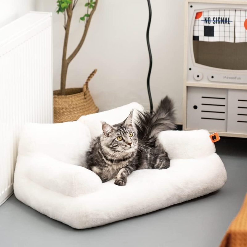 Pet Couch Bed, Washable Cat Beds for Medium Small Dogs & Cats up to 25 lbs, Durable Dog Beds with Non-Slip Bottom, Fluffy Cat - Image 21
