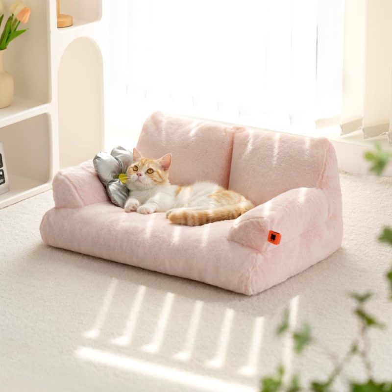 Pet Couch Bed, Washable Cat Beds for Medium Small Dogs & Cats up to 25 lbs, Durable Dog Beds with Non-Slip Bottom, Fluffy Cat - Image 40