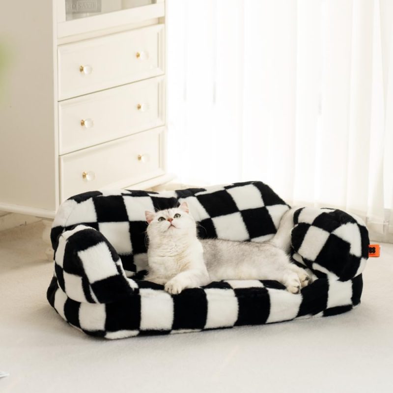 Pet Couch Bed, Washable Cat Beds for Medium Small Dogs & Cats up to 25 lbs, Durable Dog Beds with Non-Slip Bottom, Fluffy Cat - Image 35