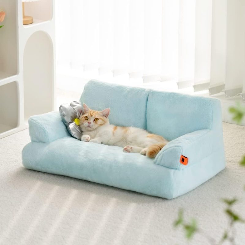 Pet Couch Bed, Washable Cat Beds for Medium Small Dogs & Cats up to 25 lbs, Durable Dog Beds with Non-Slip Bottom, Fluffy Cat - Image 14