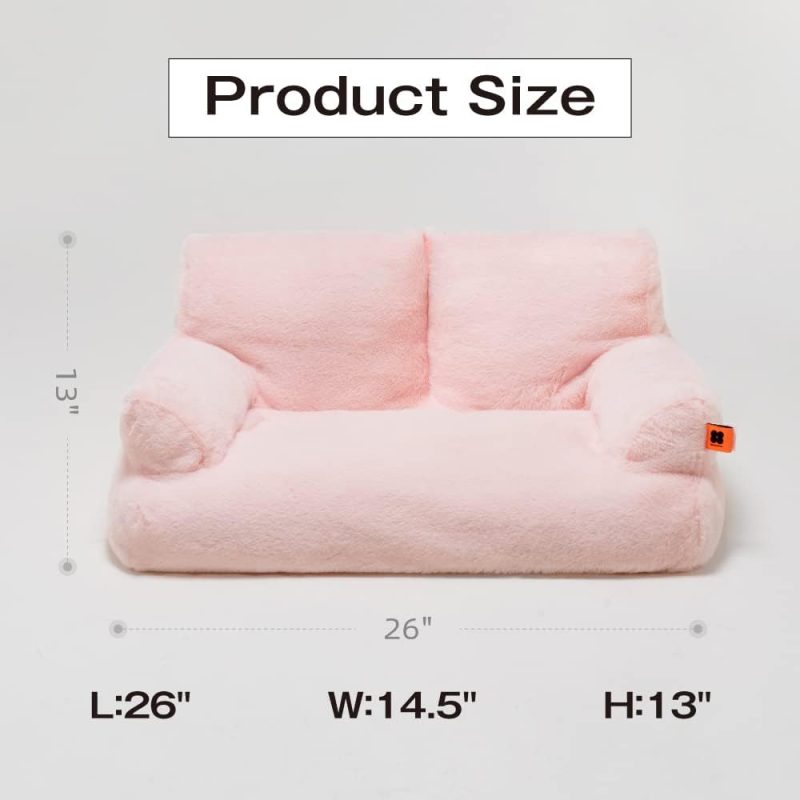 Pet Couch Bed, Washable Cat Beds for Medium Small Dogs & Cats up to 25 lbs, Durable Dog Beds with Non-Slip Bottom, Fluffy Cat - Image 19