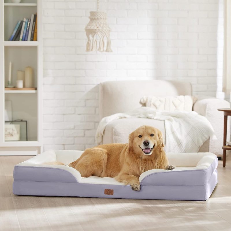Bedsure Orthopedic Dog Bed for Medium Dogs -Foam Sofa with Removable Washable Cover, Waterproof Lining and Nonskid Bottom Couch, - Image 190