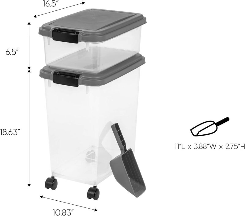 IRIS USA Airtight Pet Food/Treat Storage Container Combo, Blue - Image 41