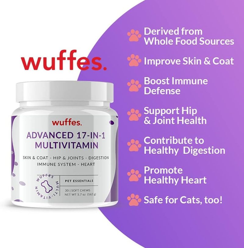 Wuffes 17-in-1 Chewable Dog Vitamins & Supplements - Dog Multivitamin for Small & Large Breed - Whole Food Sources Pet Vitamins - Image 2