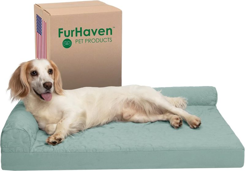 Furhaven Orthopedic Dog Bed for Medium/Small Dogs w/ Removable Bolsters & Washable Cover, For Dogs Up to 35 lbs - Plush & Almond - Image 362