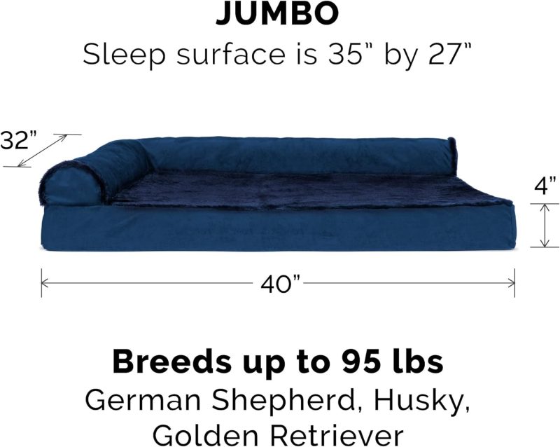 Furhaven Orthopedic Dog Bed for Medium/Small Dogs w/ Removable Bolsters & Washable Cover, For Dogs Up to 35 lbs - Plush & Almond - Image 435