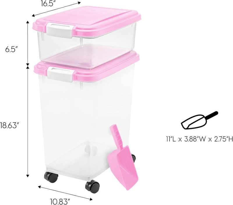IRIS USA Airtight Pet Food/Treat Storage Container Combo, Blue - Image 30