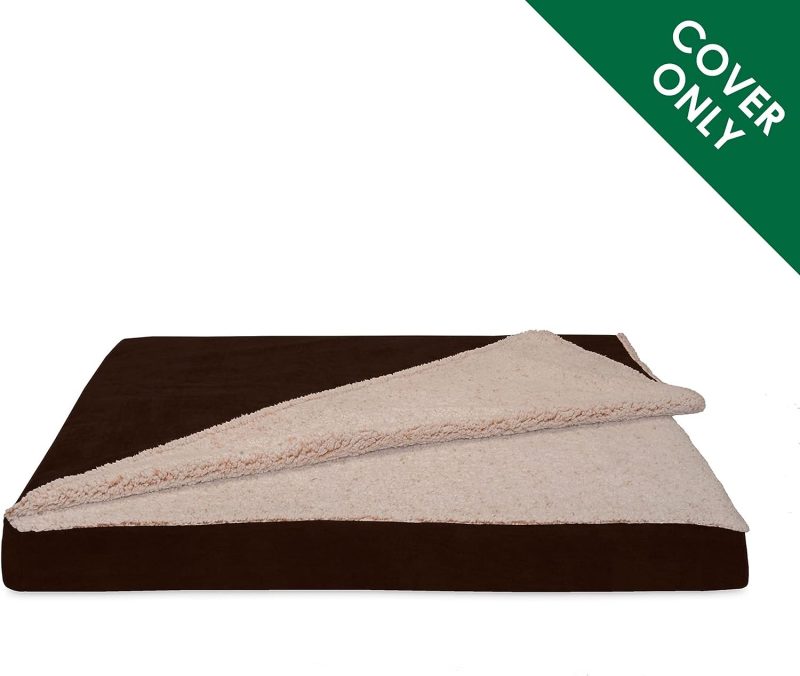 Furhaven Cooling Gel Dog Bed for Large Dogs w/ Removable Bolsters & Washable Cover, For Dogs Up to 95 lbs - Plush & Velvet Waves - Image 386