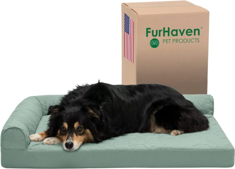 Furhaven Orthopedic Dog Bed for Medium/Small Dogs w/ Removable Bolsters & Washable Cover, For Dogs Up to 35 lbs - Plush & Almond - Image 427