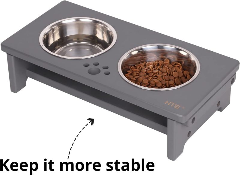 HTB Elevated Dog Bowls,Raised Dog Bowl Stand with 2 Stainless Steel Bowls,Elevated Raised Dog Bowls for Large Medium Small Sized - Image 73