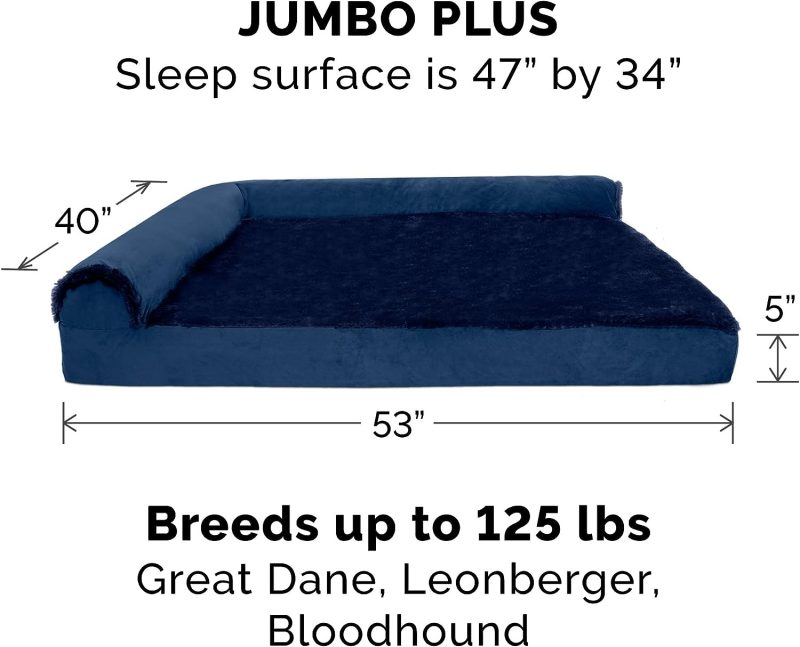 Furhaven Orthopedic Dog Bed for Medium/Small Dogs w/ Removable Bolsters & Washable Cover, For Dogs Up to 35 lbs - Plush & Almond - Image 219