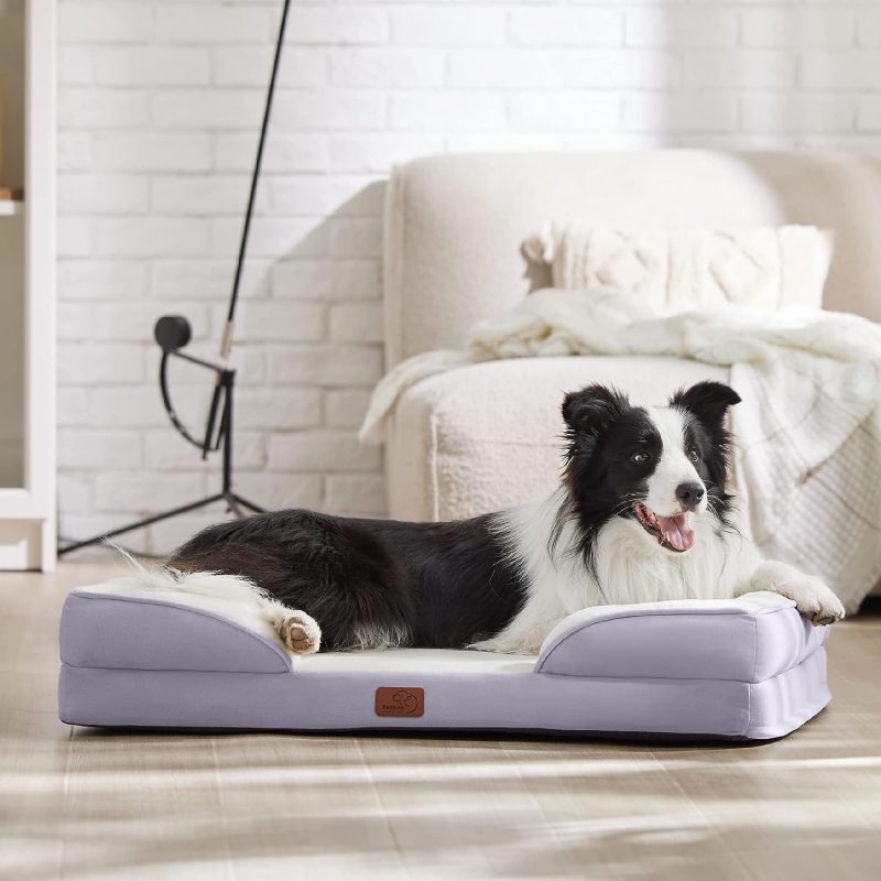 Bedsure Orthopedic Dog Bed for Medium Dogs -Foam Sofa with Removable Washable Cover, Waterproof Lining and Nonskid Bottom Couch, - Image 314