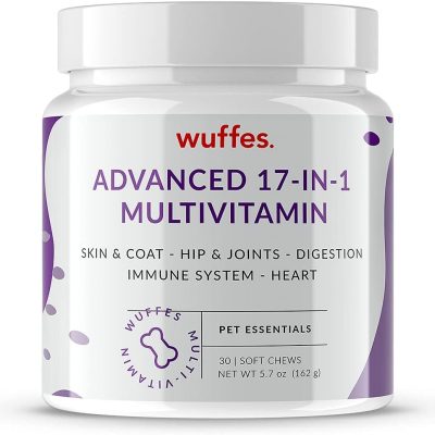 Wuffes 17-in-1 Chewable Dog Vitamins & Supplements - Dog Multivitamin for Small & Large Breed - Whole Food Sources Pet Vitamins