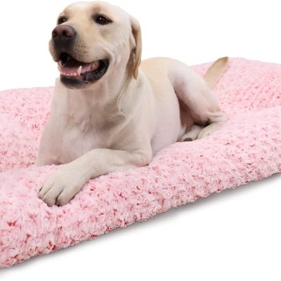 Washable Dog Bed Deluxe Plush Dog Crate Beds Fulffy Comfy Kennel Pad Anti-Slip Pet Sleeping Mat for Large, Jumbo, Medium, Small