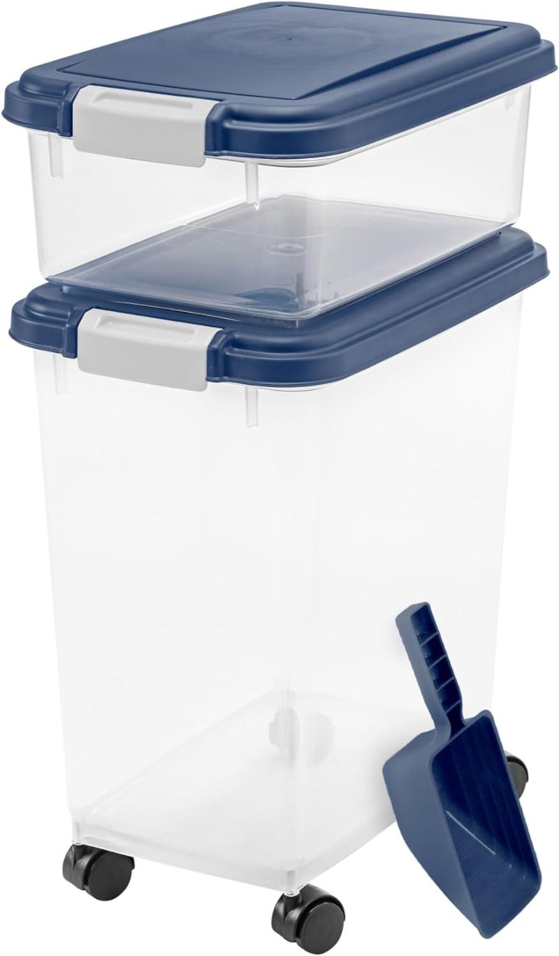 IRIS USA Airtight Pet Food/Treat Storage Container Combo, Blue - Image 28