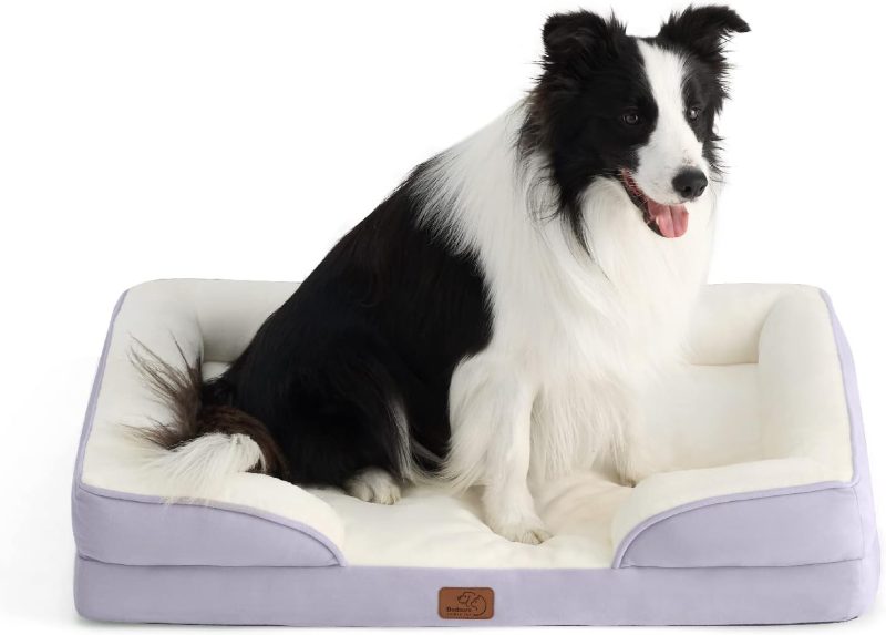 Bedsure Orthopedic Dog Bed for Medium Dogs -Foam Sofa with Removable Washable Cover, Waterproof Lining and Nonskid Bottom Couch, - Image 310