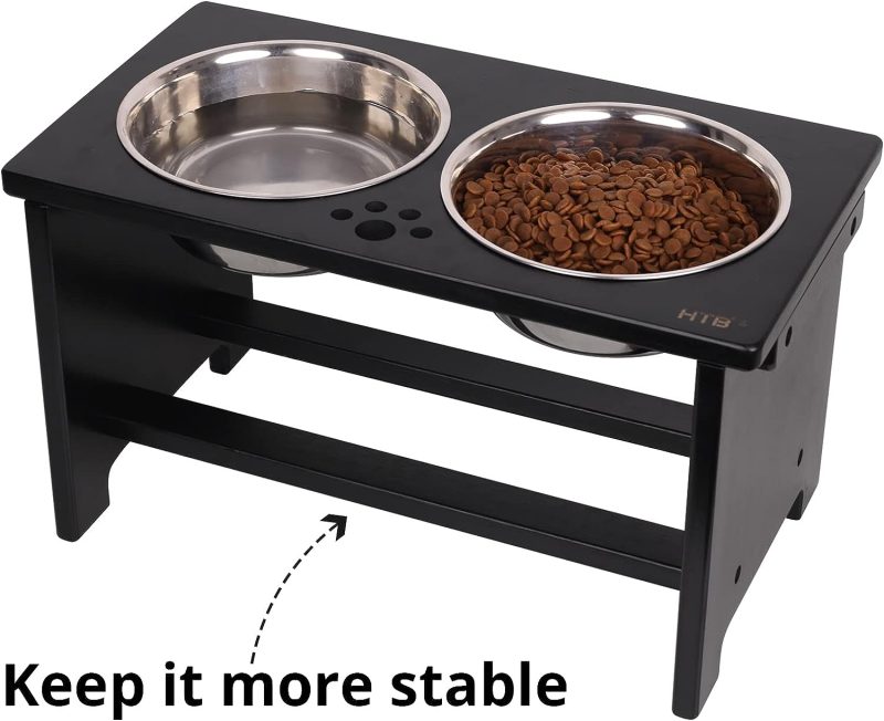 HTB Elevated Dog Bowls,Raised Dog Bowl Stand with 2 Stainless Steel Bowls,Elevated Raised Dog Bowls for Large Medium Small Sized - Image 80
