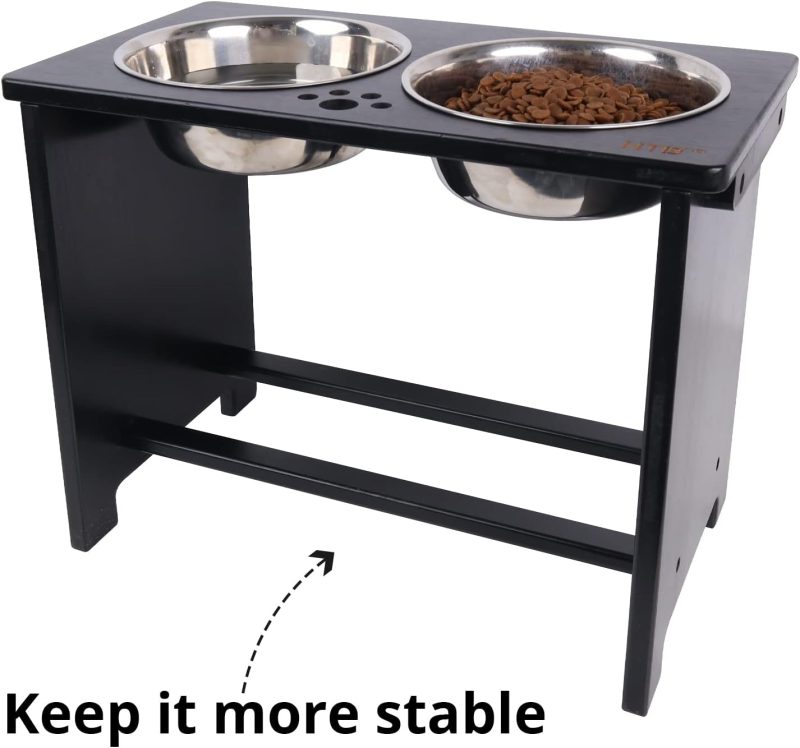 HTB Elevated Dog Bowls,Raised Dog Bowl Stand with 2 Stainless Steel Bowls,Elevated Raised Dog Bowls for Large Medium Small Sized - Image 19