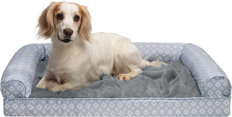 Furhaven Cooling Gel Dog Bed for Large Dogs w/ Removable Bolsters & Washable Cover, For Dogs Up to 95 lbs - Plush & Velvet Waves - Image 352
