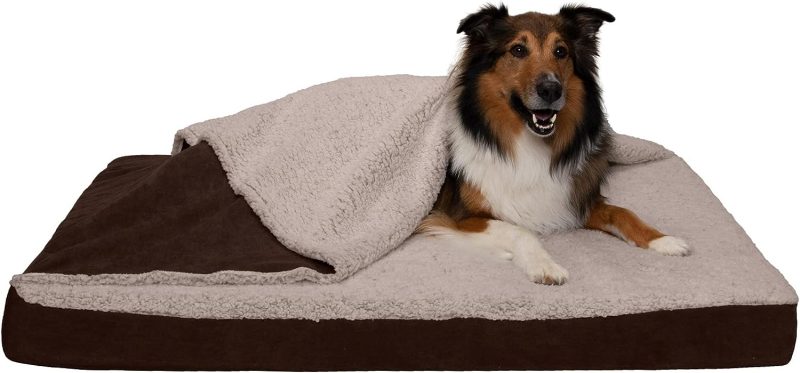 Furhaven Cooling Gel Dog Bed for Large Dogs w/ Removable Bolsters & Washable Cover, For Dogs Up to 95 lbs - Plush & Velvet Waves - Image 376