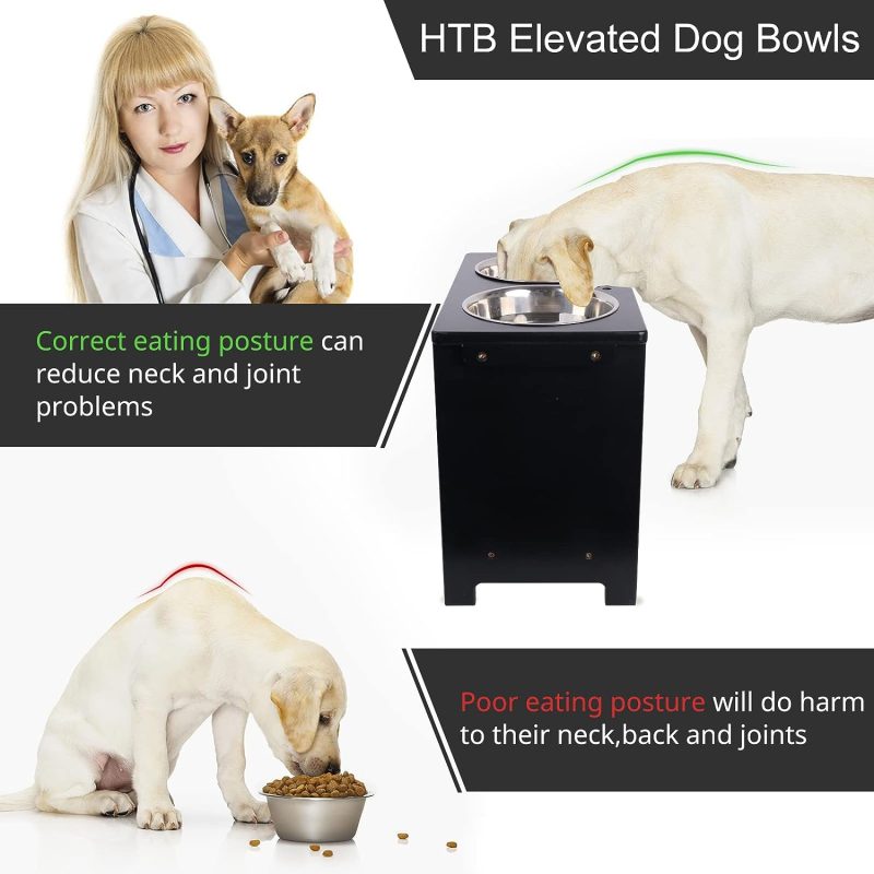 HTB Elevated Dog Bowls,Raised Dog Bowl Stand with 2 Stainless Steel Bowls,Elevated Raised Dog Bowls for Large Medium Small Sized - Image 21
