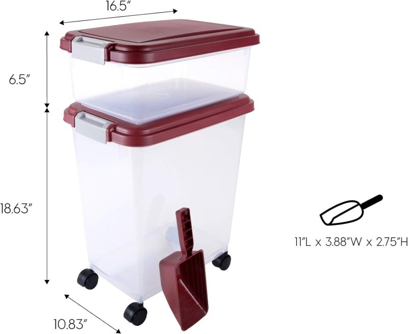 IRIS USA Airtight Pet Food/Treat Storage Container Combo, Blue - Image 14
