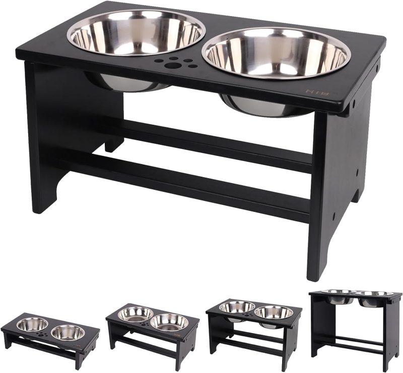 HTB Elevated Dog Bowls,Raised Dog Bowl Stand with 2 Stainless Steel Bowls,Elevated Raised Dog Bowls for Large Medium Small Sized - Image 77