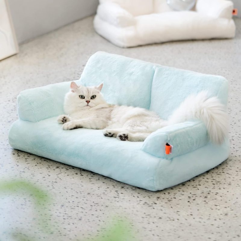 Pet Couch Bed, Washable Cat Beds for Medium Small Dogs & Cats up to 25 lbs, Durable Dog Beds with Non-Slip Bottom, Fluffy Cat - Image 8