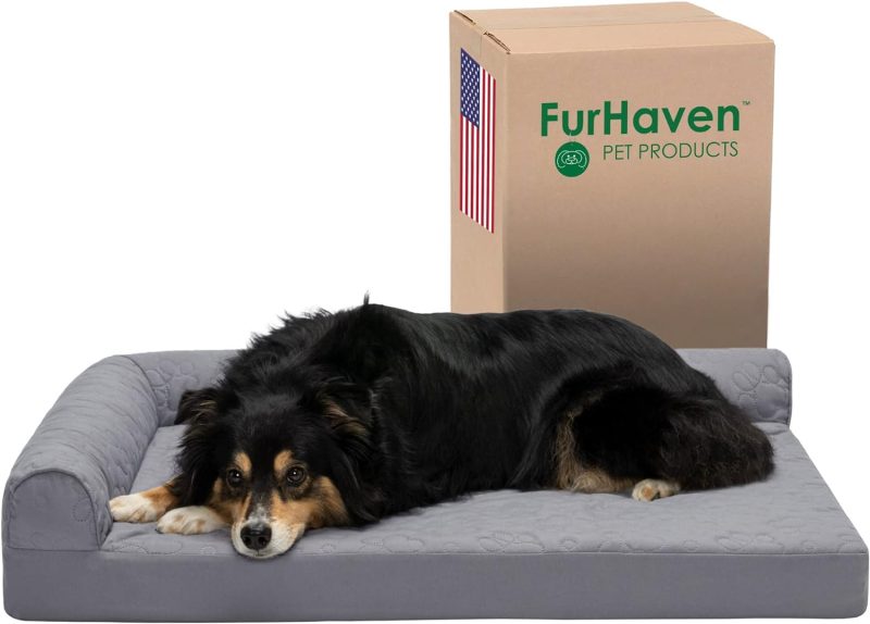 Furhaven Orthopedic Dog Bed for Medium/Small Dogs w/ Removable Bolsters & Washable Cover, For Dogs Up to 35 lbs - Plush & Almond - Image 284