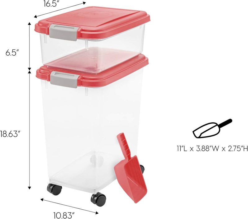 IRIS USA Airtight Pet Food/Treat Storage Container Combo, Blue - Image 77