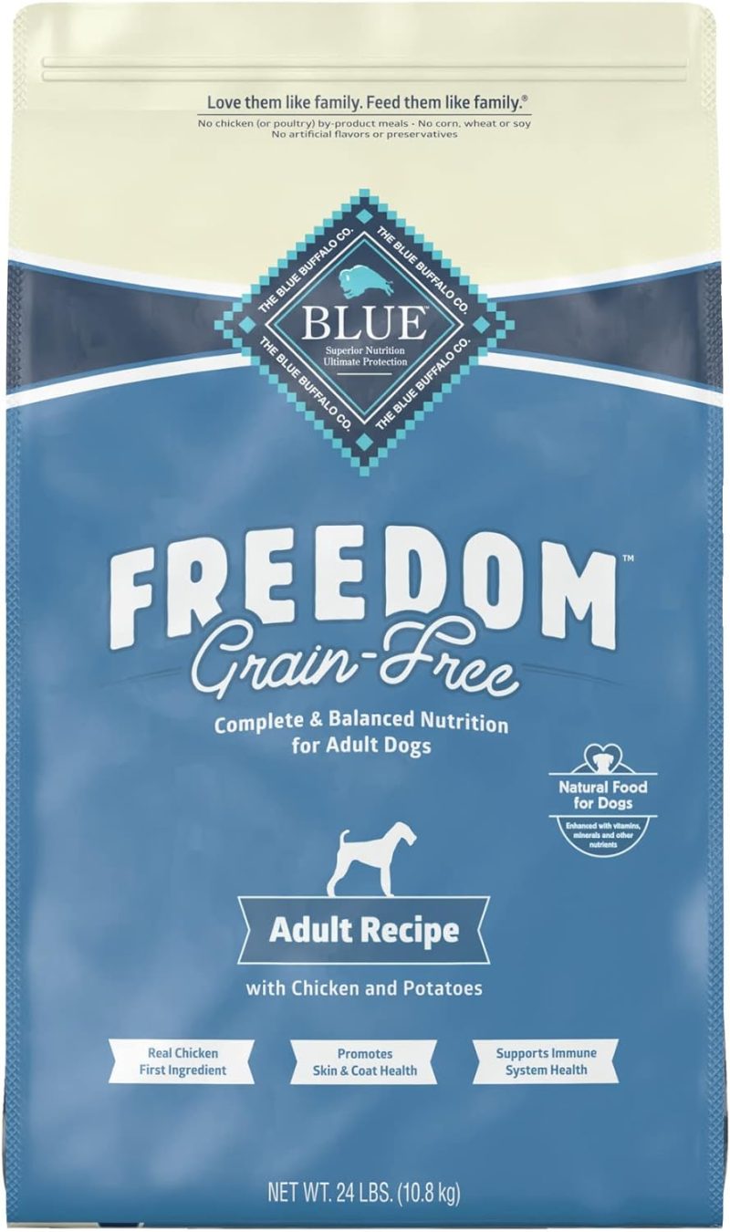 Blue Buffalo Freedom Grain Free Natural Adult Dry Dog Food, Chicken 24-lb