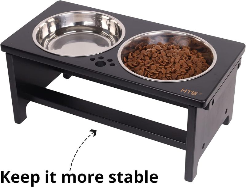 HTB Elevated Dog Bowls,Raised Dog Bowl Stand with 2 Stainless Steel Bowls,Elevated Raised Dog Bowls for Large Medium Small Sized - Image 42