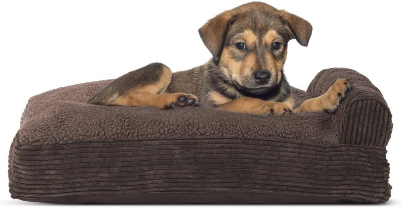 Furhaven Orthopedic Dog Bed for Medium/Small Dogs w/ Removable Bolsters & Washable Cover, For Dogs Up to 35 lbs - Plush & Almond - Image 616