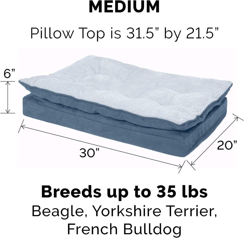 Furhaven Cooling Gel Dog Bed for Large Dogs w/ Removable Bolsters & Washable Cover, For Dogs Up to 95 lbs - Plush & Velvet Waves - Image 187