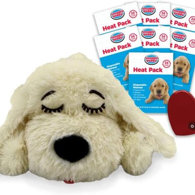 Original Snuggle Puppy Heartbeat Stuffed Toy for Dogs. Pet Anxiety Relief and Calming Aid, Comfort Toy for Behavioral Training