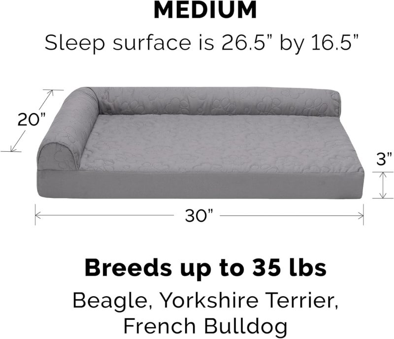 Furhaven Orthopedic Dog Bed for Medium/Small Dogs w/ Removable Bolsters & Washable Cover, For Dogs Up to 35 lbs - Plush & Almond - Image 490