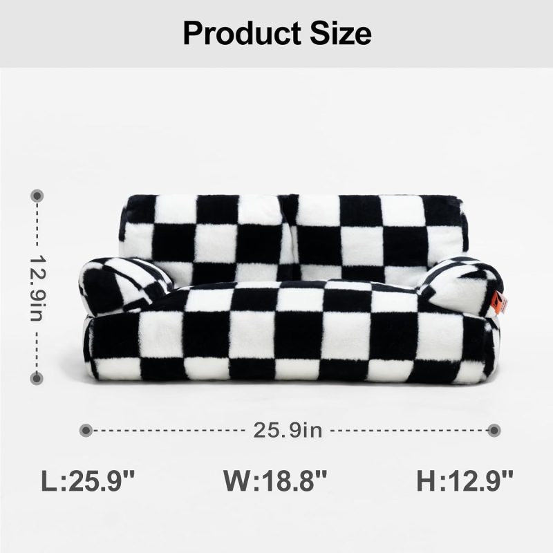 Pet Couch Bed, Washable Cat Beds for Medium Small Dogs & Cats up to 25 lbs, Durable Dog Beds with Non-Slip Bottom, Fluffy Cat - Image 6