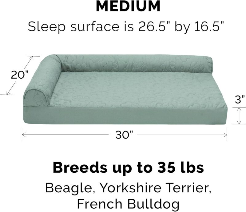Furhaven Orthopedic Dog Bed for Medium/Small Dogs w/ Removable Bolsters & Washable Cover, For Dogs Up to 35 lbs - Plush & Almond - Image 96