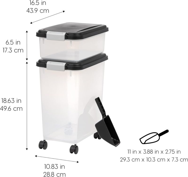 IRIS USA Airtight Pet Food/Treat Storage Container Combo, Blue - Image 58