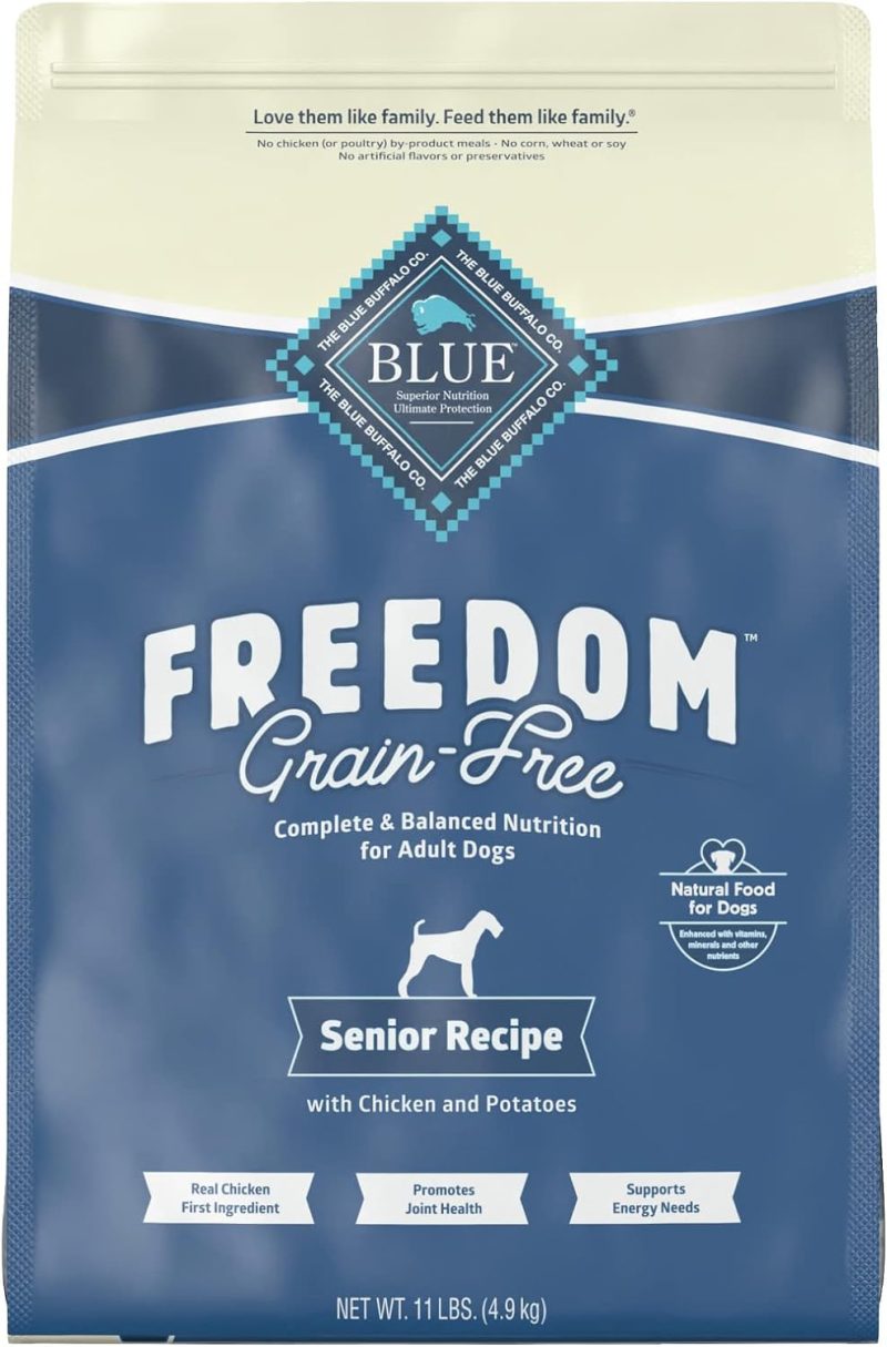 Blue Buffalo Freedom Grain Free Natural Senior Dry Dog Food, Chicken 24-lb - Image 24