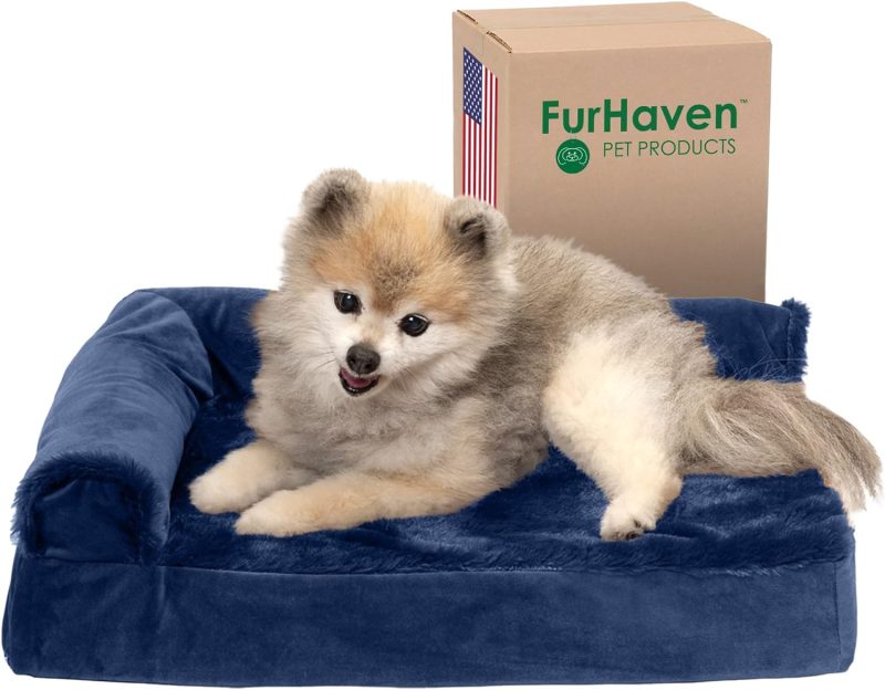 Furhaven Orthopedic Dog Bed for Medium/Small Dogs w/ Removable Bolsters & Washable Cover, For Dogs Up to 35 lbs - Plush & Almond - Image 518